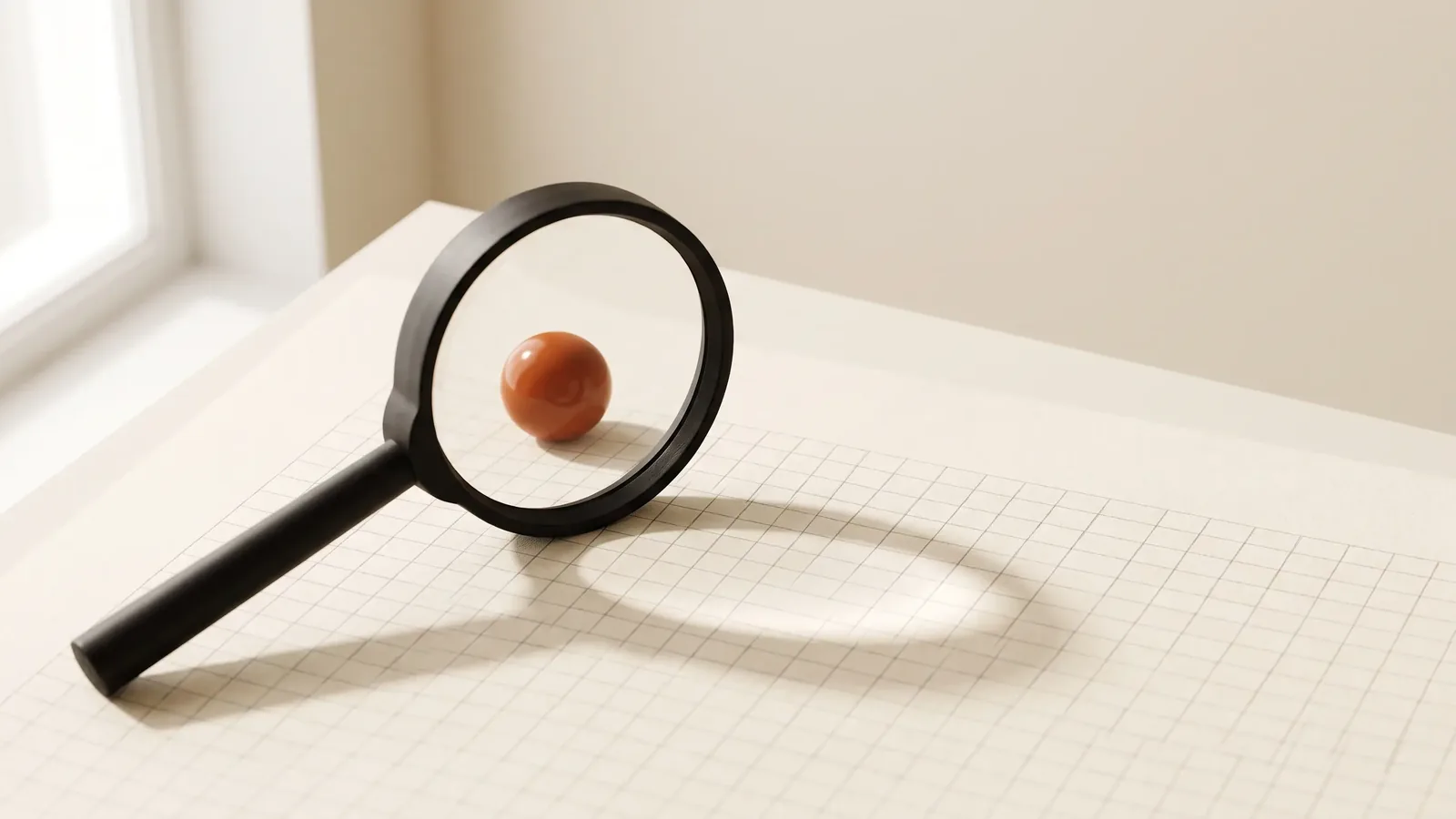 Loupe posée sur une grille, symbole de l'audit de site