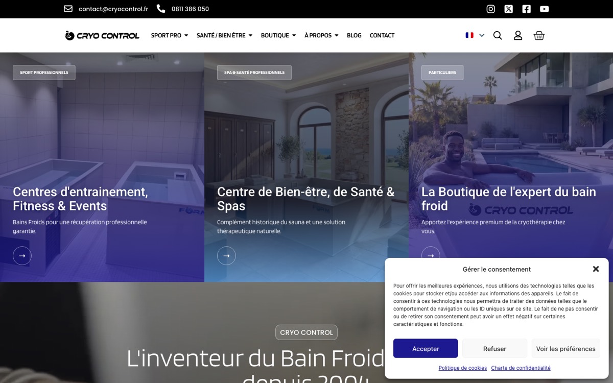 Capture du site Cryo Control