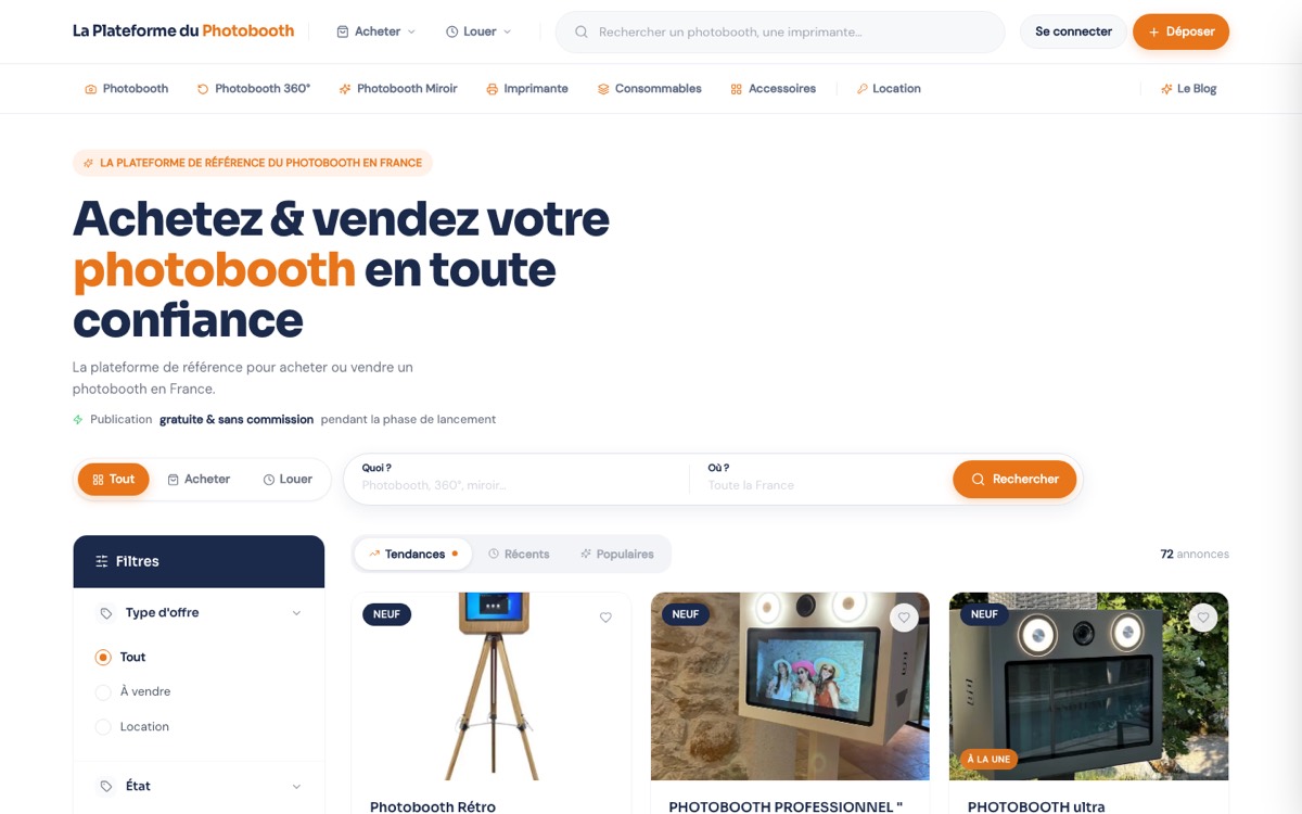 Capture du site La Plateforme du Photobooth