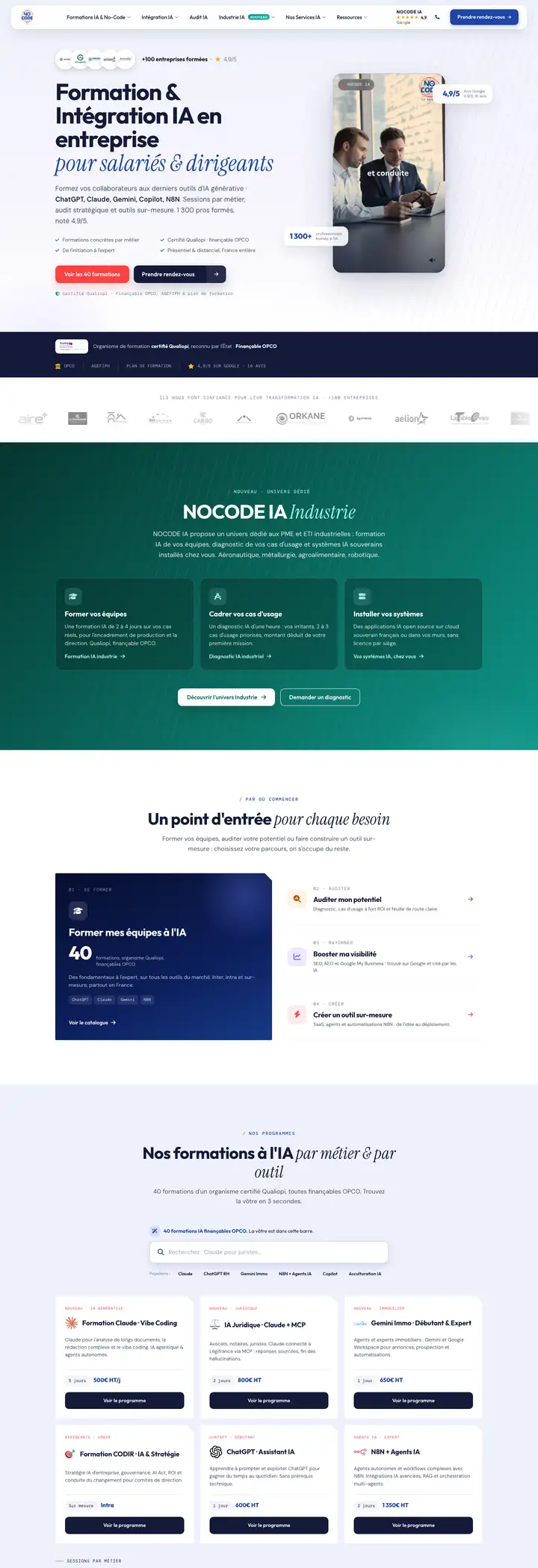 Site de NoCode IA Toulouse réalisé par Codecircle