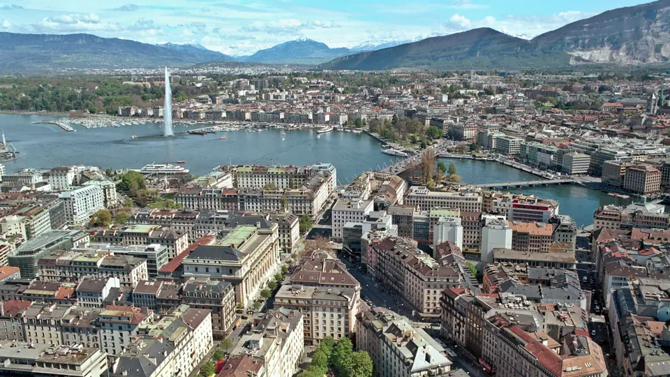 La rade de Genève et le jet d'eau